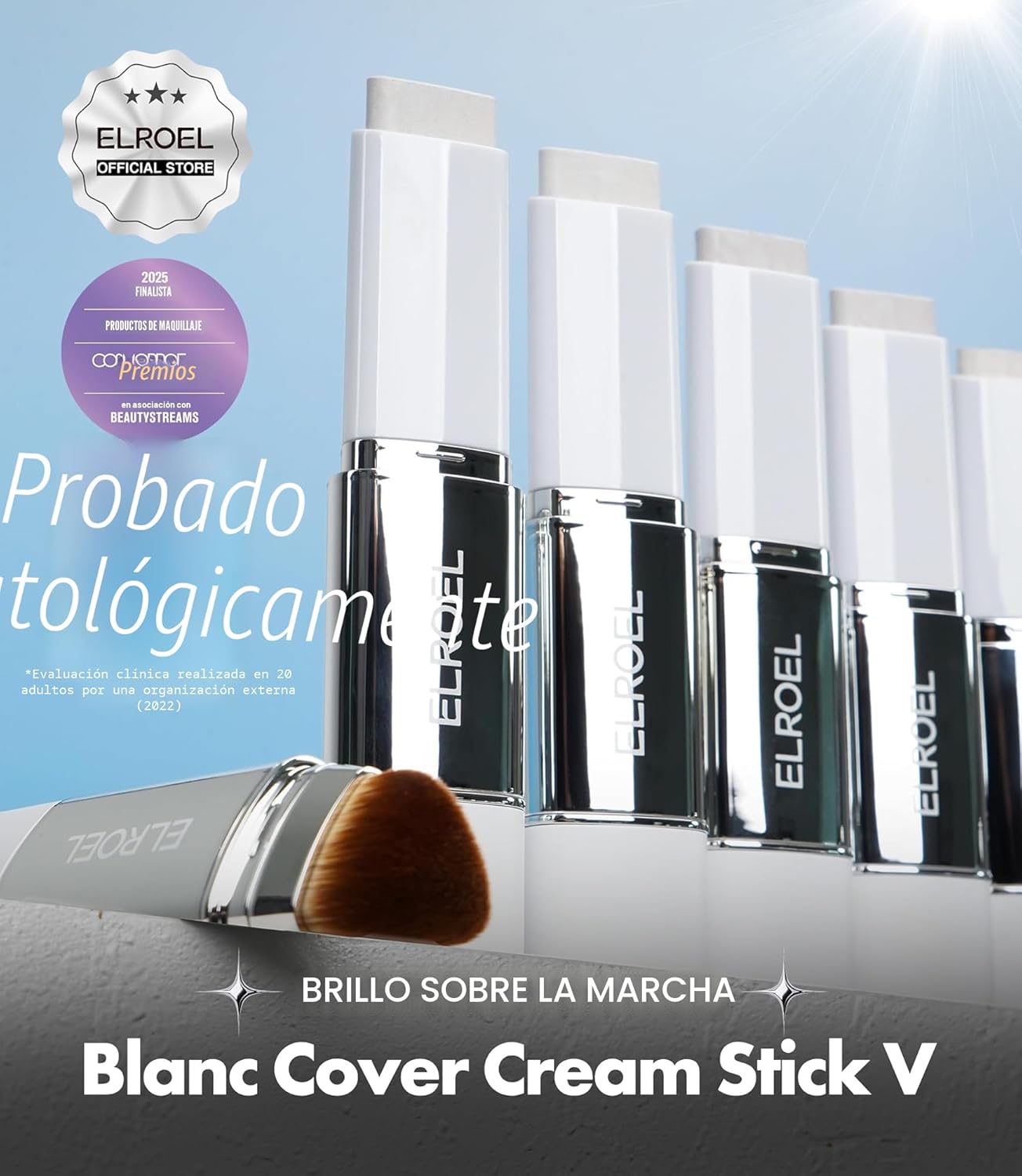 ELROEL Blanc Cover Cream Stick V White \u2013 Barra de base de maqu...