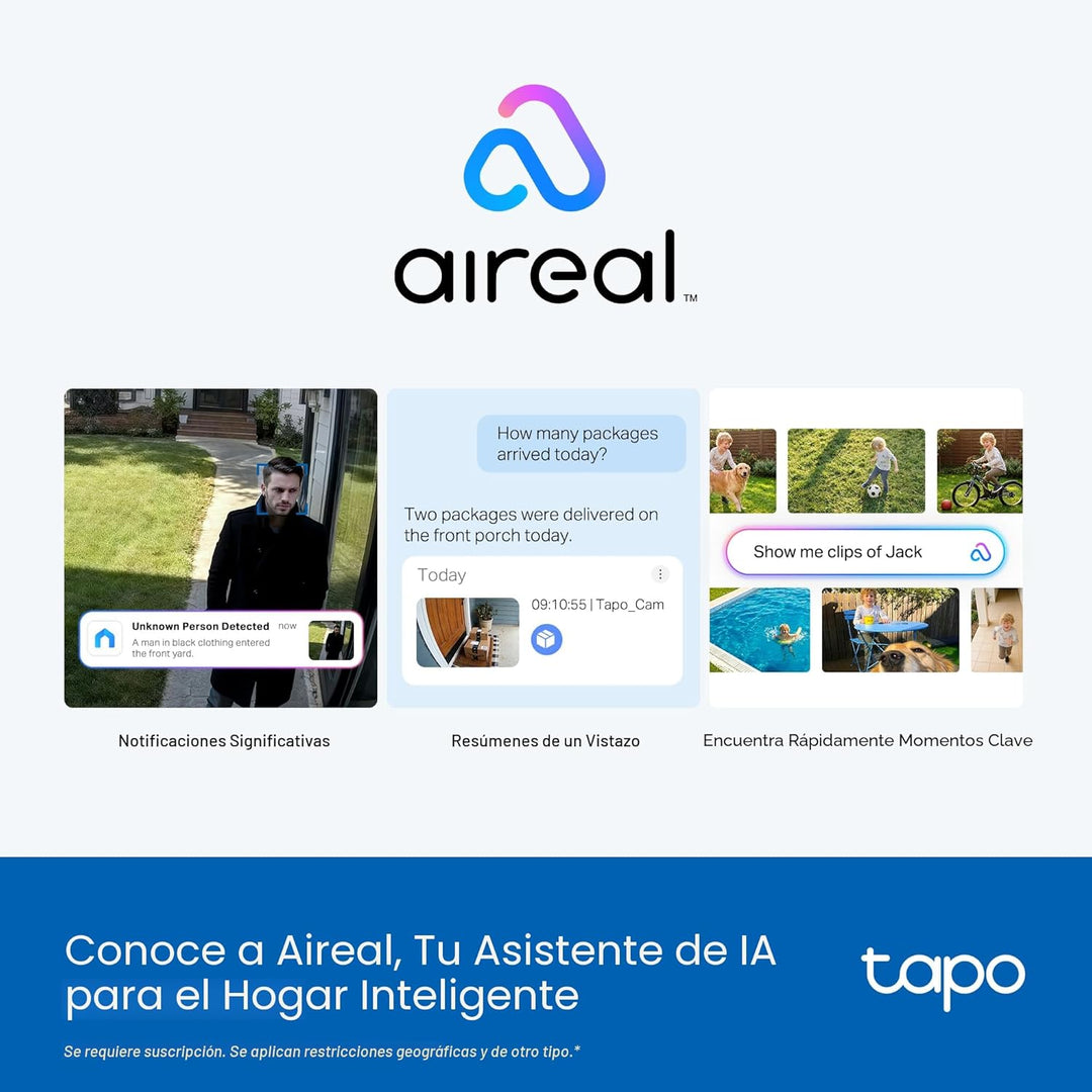 Tapo Cámara de seguridad de doble lente 2K panorámica\/inclinación...