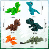 cobinaan 6 juguetes de dinosaurio impresos en 3D animales