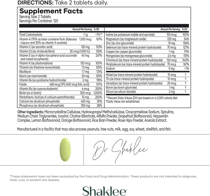 Shaklee - Multivitamínico y multimineral de alta potencia Vita-Lea®...