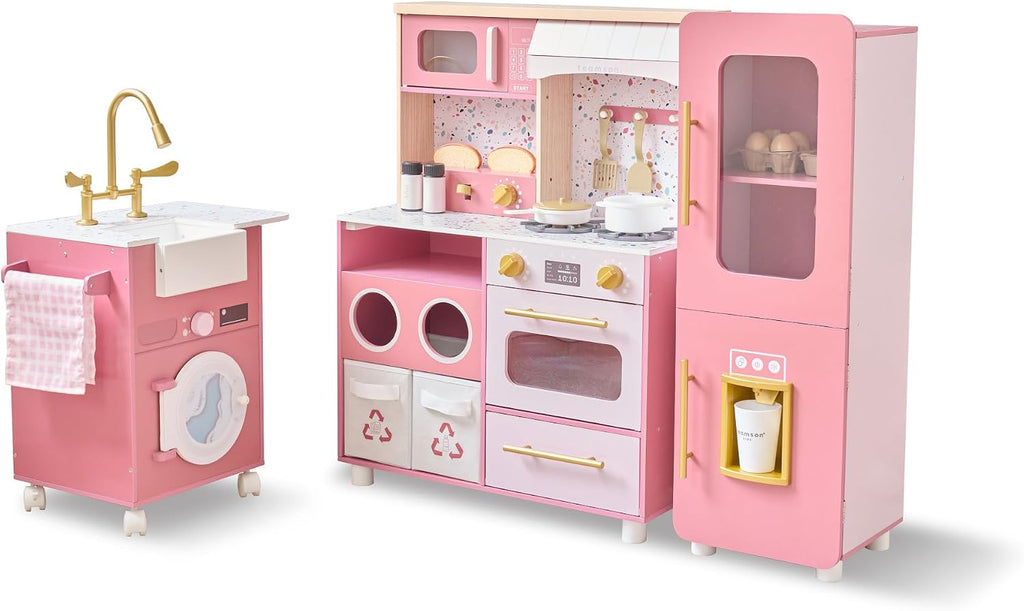 Teamson Kids Little Chef Savannah Wooden Montessori Play Kitchen, Green