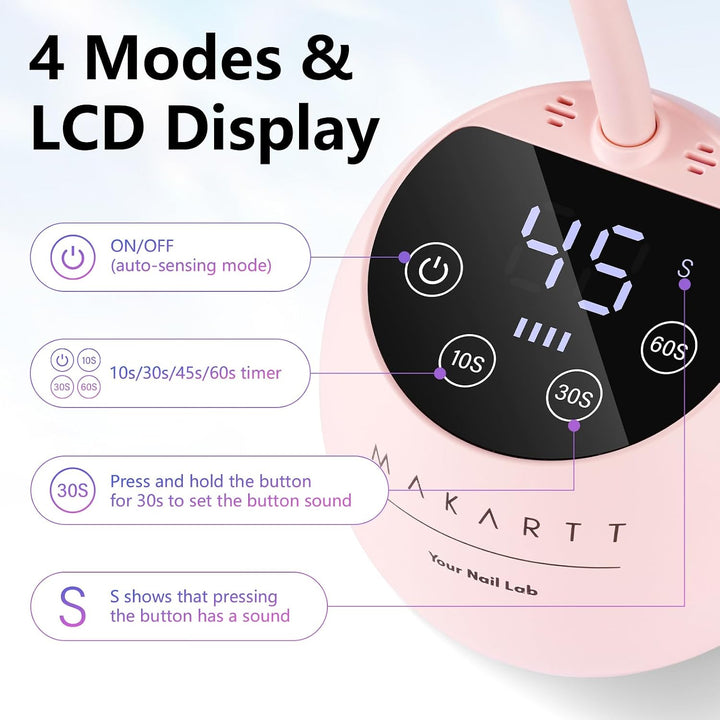 Makartt Lámpara UV LED para Uñas - Luz UV de Cuello de Cisne para U...