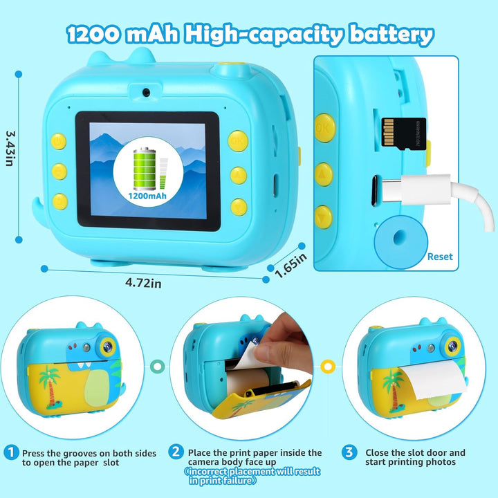 Cámara de impresión instantánea para niños, juguetes de cámara digi...