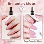 JEWHITENY Kit de uñas de gel de extensión de polímero de 14 colores con lámpara U V, a04