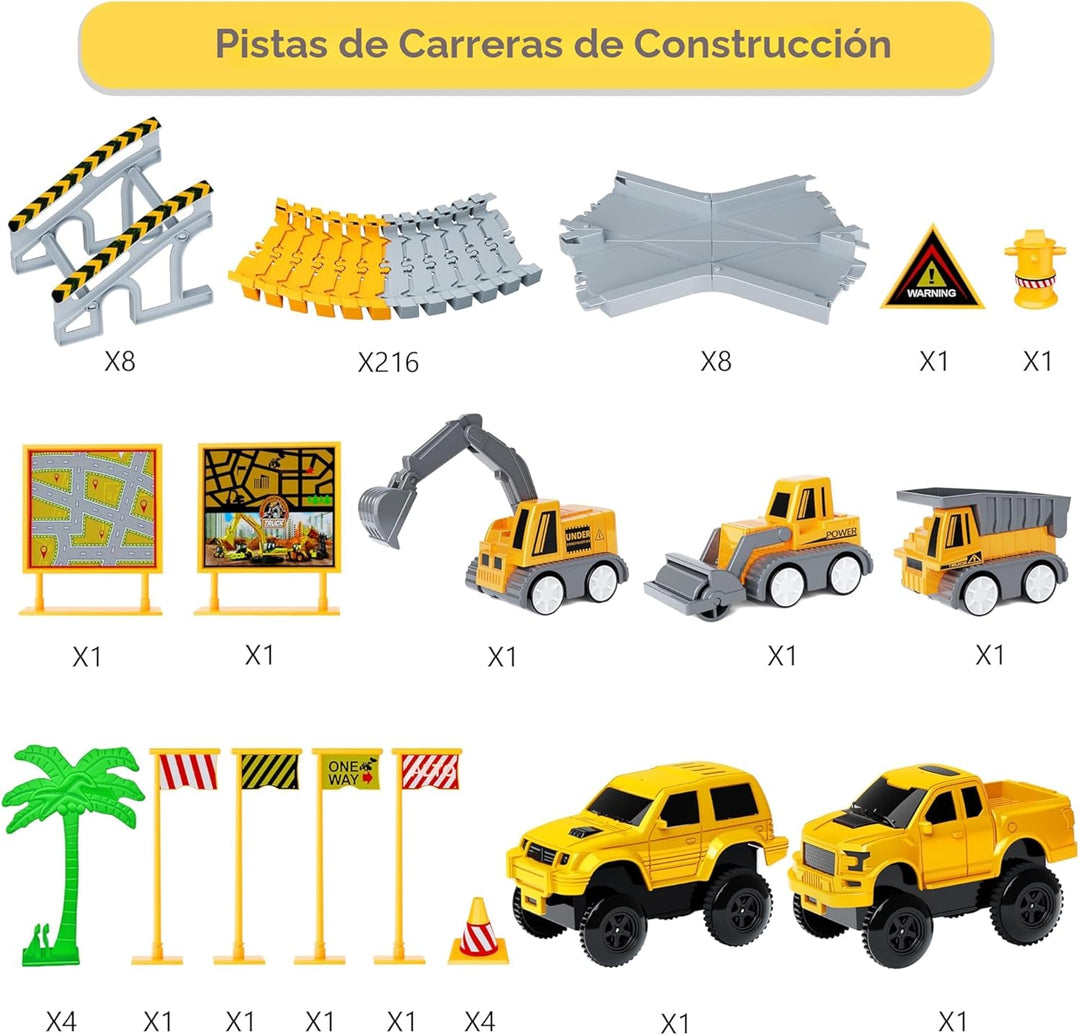 Juguetes para niños 253 piezas Pista de carreras de construcción pa...