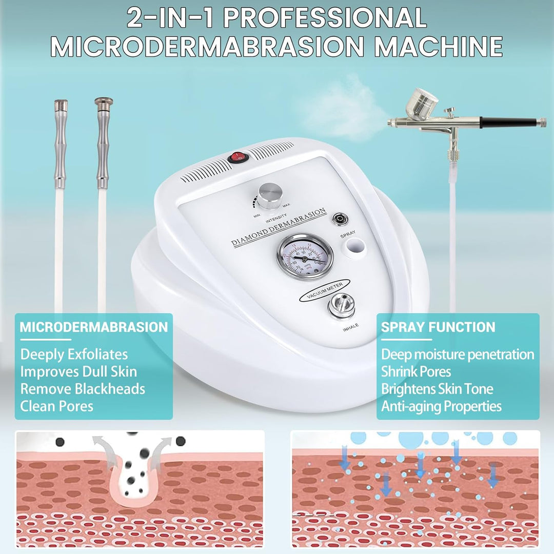 Máquina de microdermoabrasión con diamante 2 en 1, Yofuly con poten...