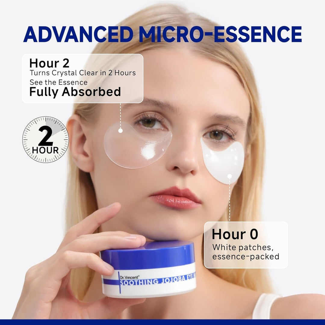 Dr Vincent Peptide Jojoba parches debajo de los ojos, máscara de co...