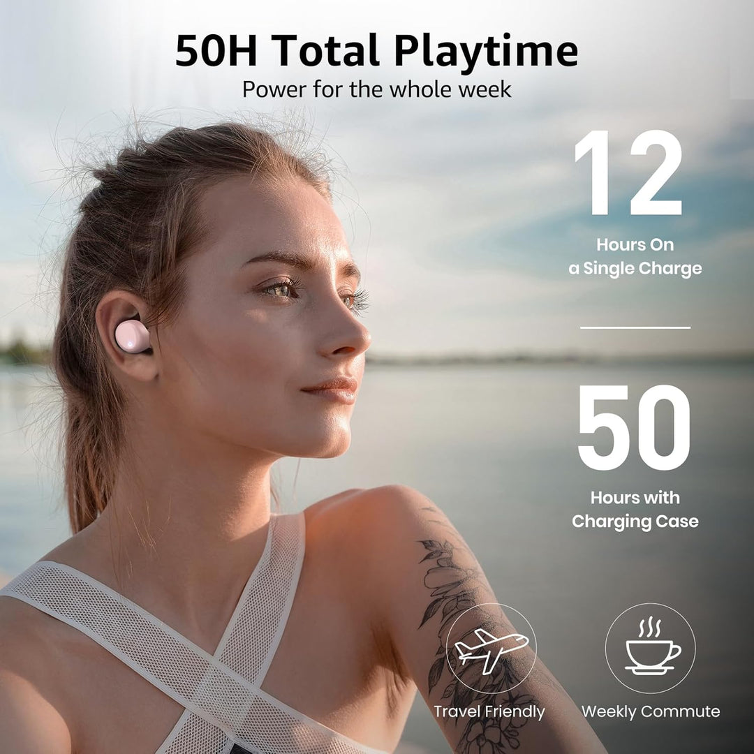TOZO Auriculares inalámbricos T6, auriculares Bluetooth 5.3, sonido...