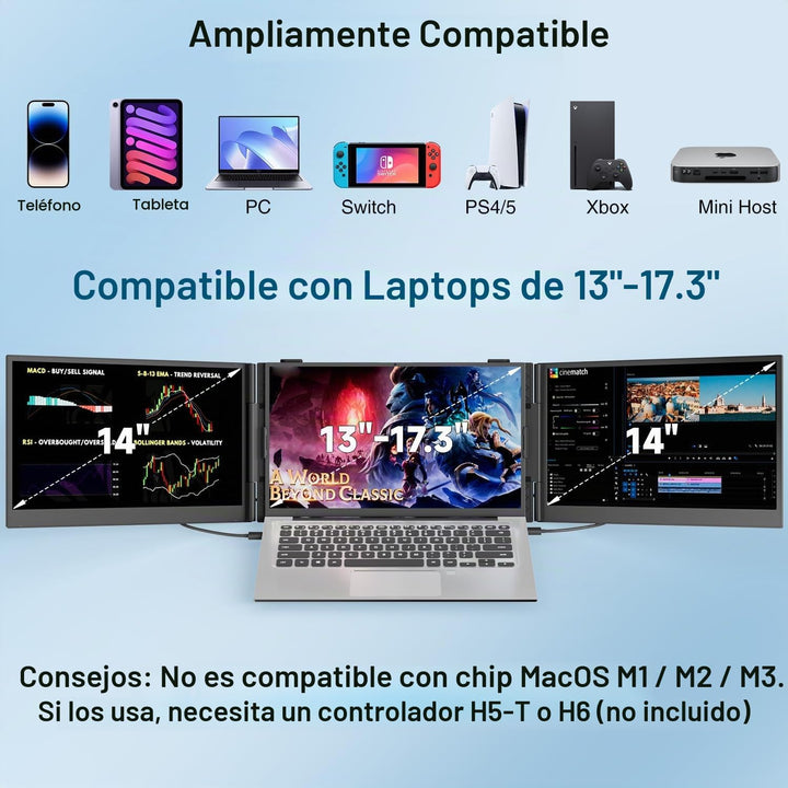 KEFEYA Extensor de pantalla para laptop de 14.2 pulgadas, 2.2 libra...