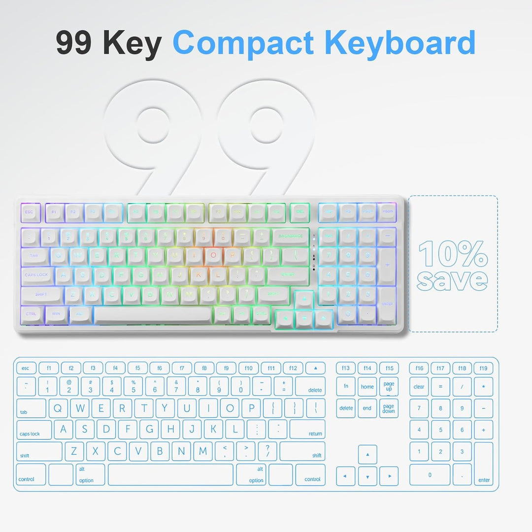HUO JI E-Yooso Teclado mecánico cremoso con cable, intercambiable e...