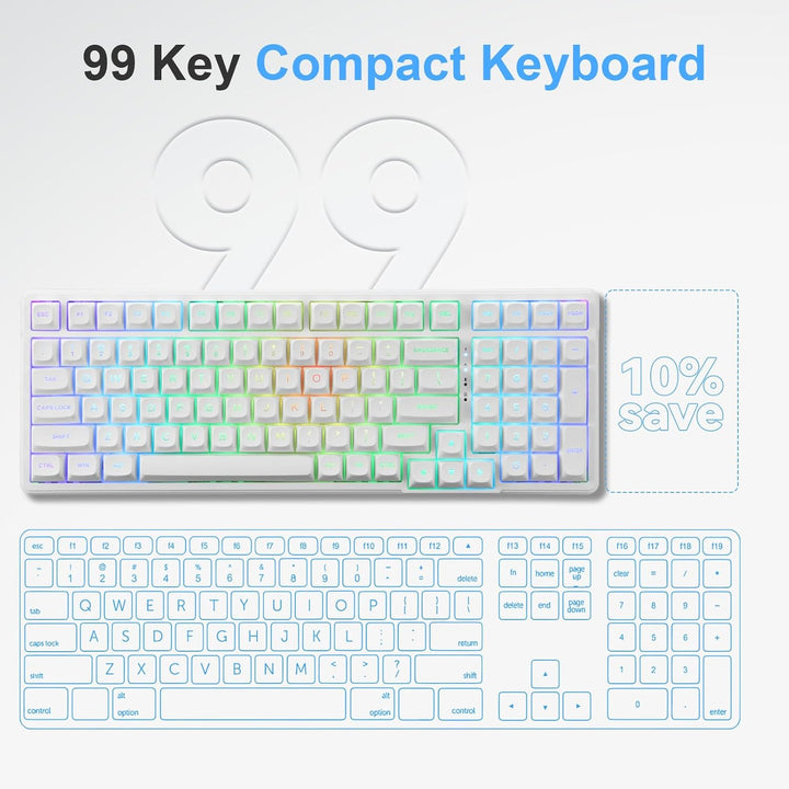 HUO JI E-Yooso Teclado mecánico cremoso con cable, intercambiable e...