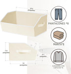 Contenedores organizadores de almacenamiento de cubos – Paquete de 6 cestas de tela para organizar, cesta de almacenamiento grande para estantes, organizadores de armario para juguetes, ropa, toallas (beige)