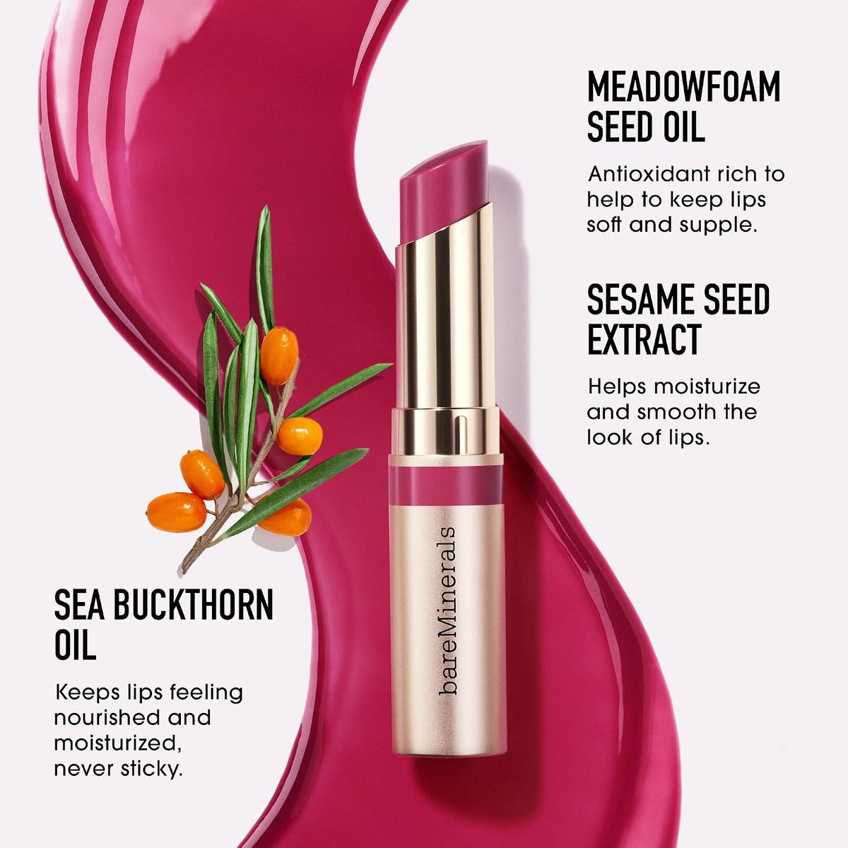 bareMinerals Dewy Lip Gloss-Balm, brillo labial hidratante + bálsam...