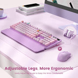 Combo de teclado y mouse inalámbricos con teclas redondas, teclado...