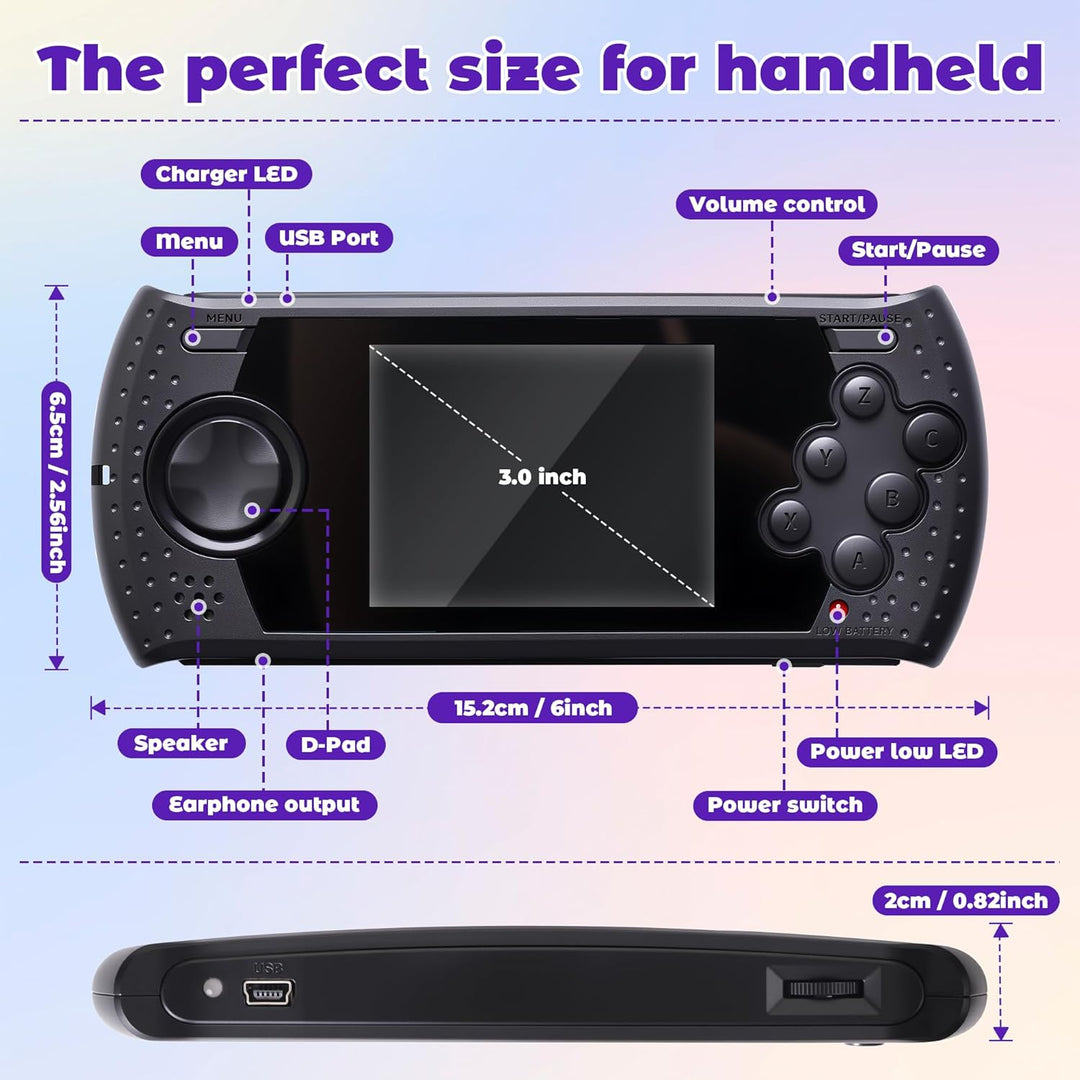 Consola de Juegos Portátil de 16 Bits para Niños con 230 Videojuego...