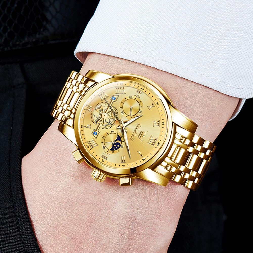 OLEVS Reloj para Hombres Clásico de Negocios en Acero Inoxidable Reloj para Hombre
