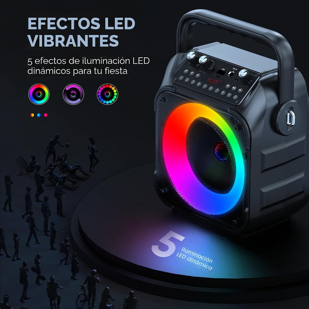 Máquina de karaoke, 3 micrófonos inalámbricos, altavoz Bluetooth con