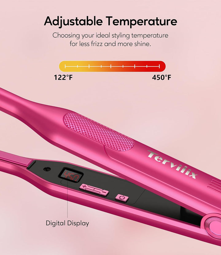 Terviiix Mini plancha plana y alisador de pelo para cabello corto,...