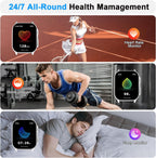 Poounur Reloj inteligente, AMOLED 2026 con pantalla táctil completa HD curvada, compatible con iOS y Android para entrenamiento diario, regalo de negocios