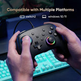 BETMI Wired Pro Controller for Switch 2, C Button, 9-Axis, Hall Eff...