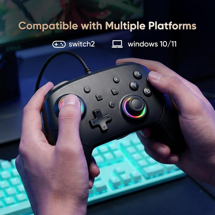 BETMI Wired Pro Controller for Switch 2, C Button, 9-Axis, Hall Eff...