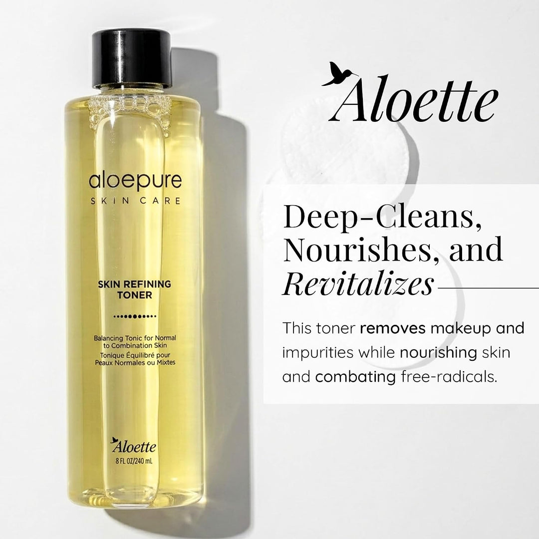 Aloette Tónico refinador de la piel para la cara, tóner facial hidr...