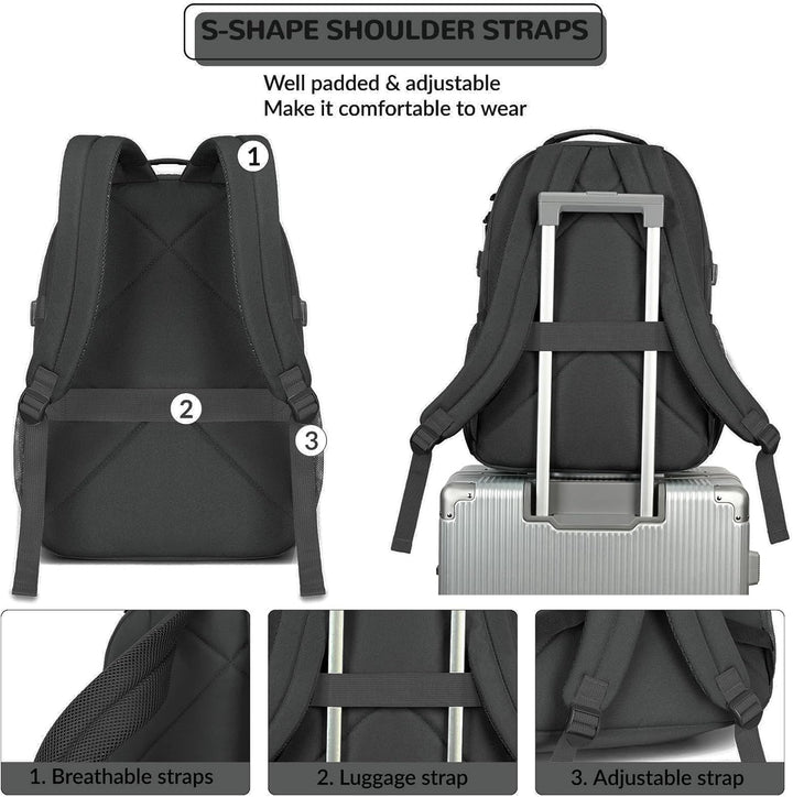 Mochila Lohol resistente al agua con múltiples bolsillos para viaje...
