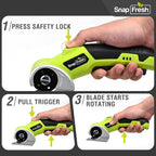 SnapFresh Tijeras eléctricas inalámbricas 4V con batería de 2.0Ah y luz LED