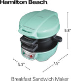 Hamilton Beach Máquina para Sándwiches de Desayuno con Anillo para Cocinar Huevos, Ingredientes Personalizables, Perfecto para Muffins Ingleses, Croissants, Mini Waffles, Regalos Perfectos de