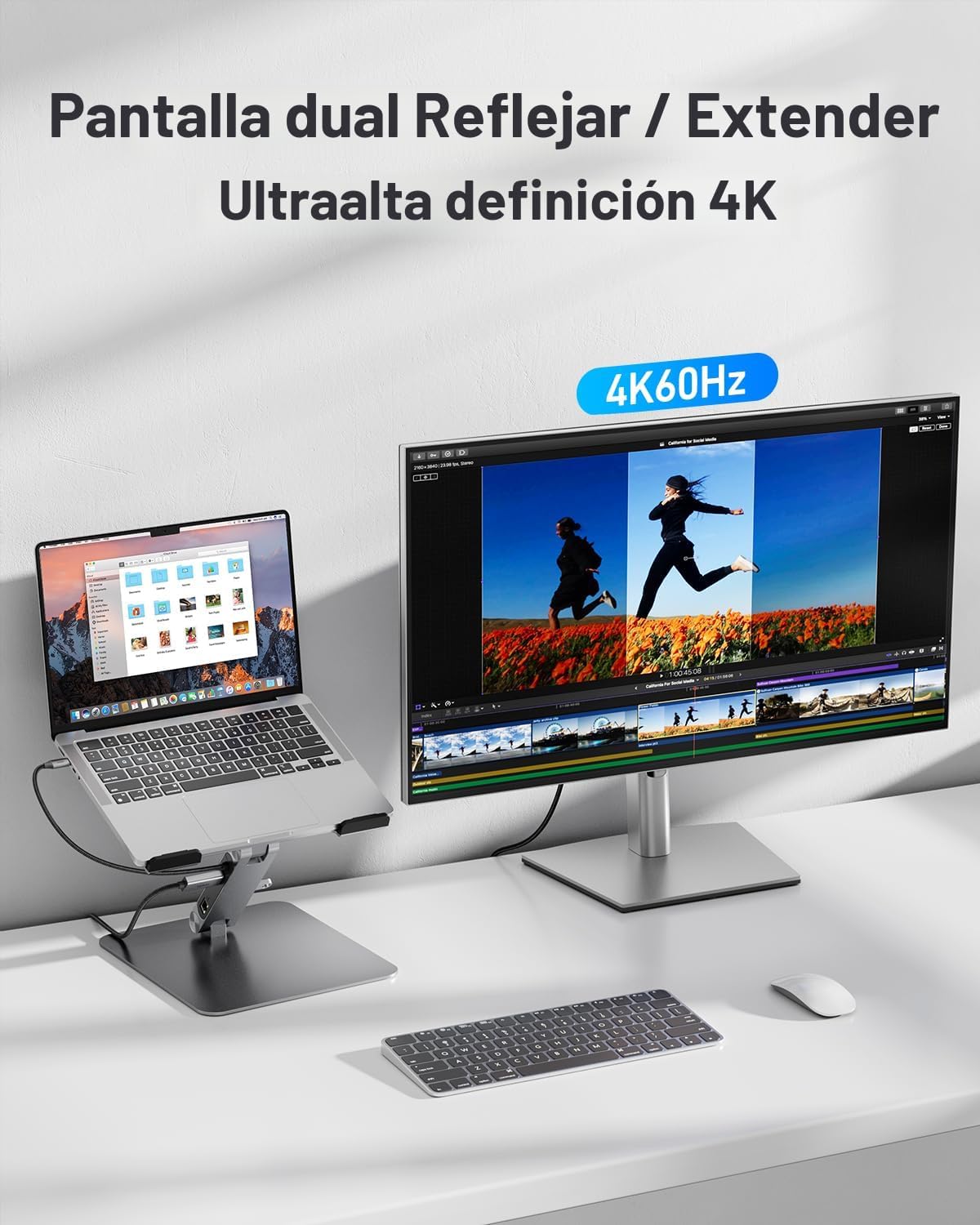BENFEI Soporte para portátil con estación de acoplamiento USB C 6en...