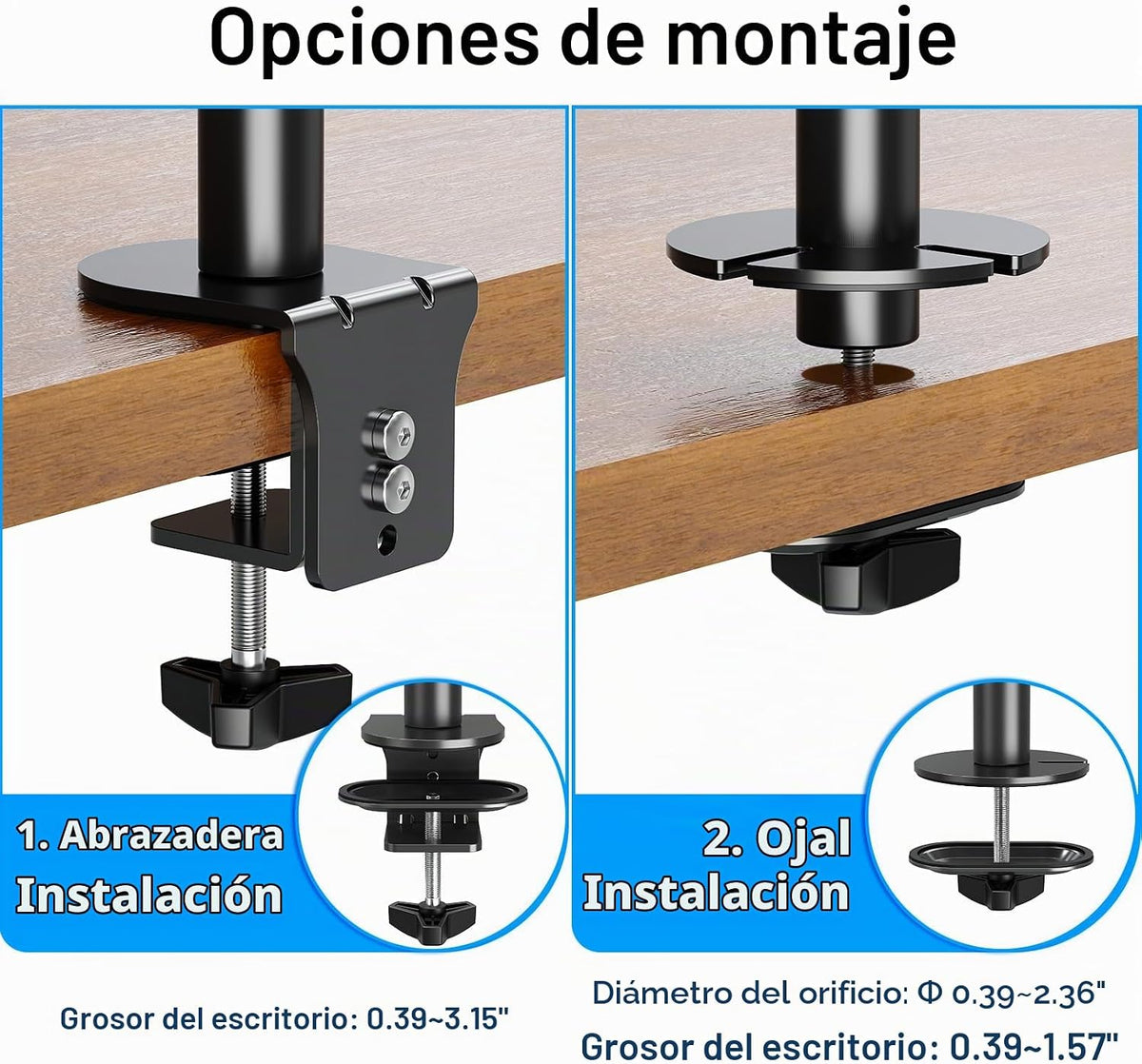 Soporte vertical para monitor dual para pantalla de computadora