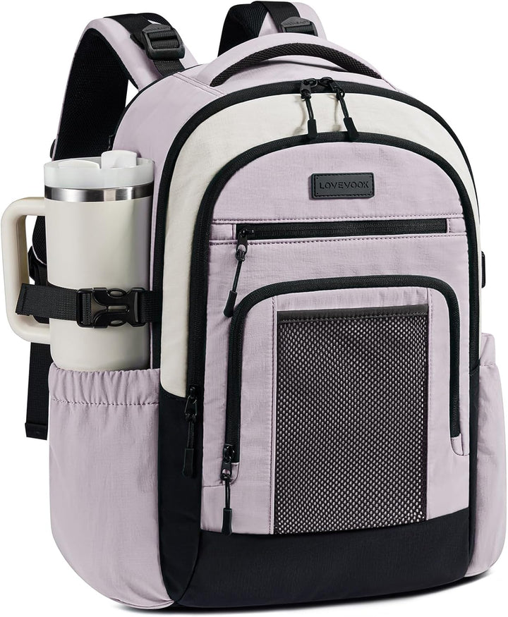 LOVEVOOK Mochila para laptop para mujer con portavasos grande, bols...