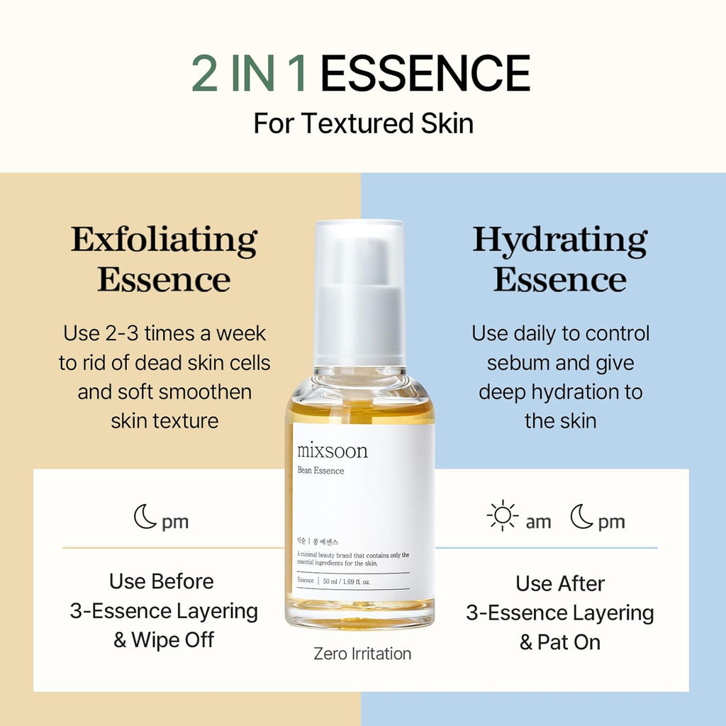 mixsoon Esencia de Frijol - Exfoliante, Hidratante, Extracto de Fri...