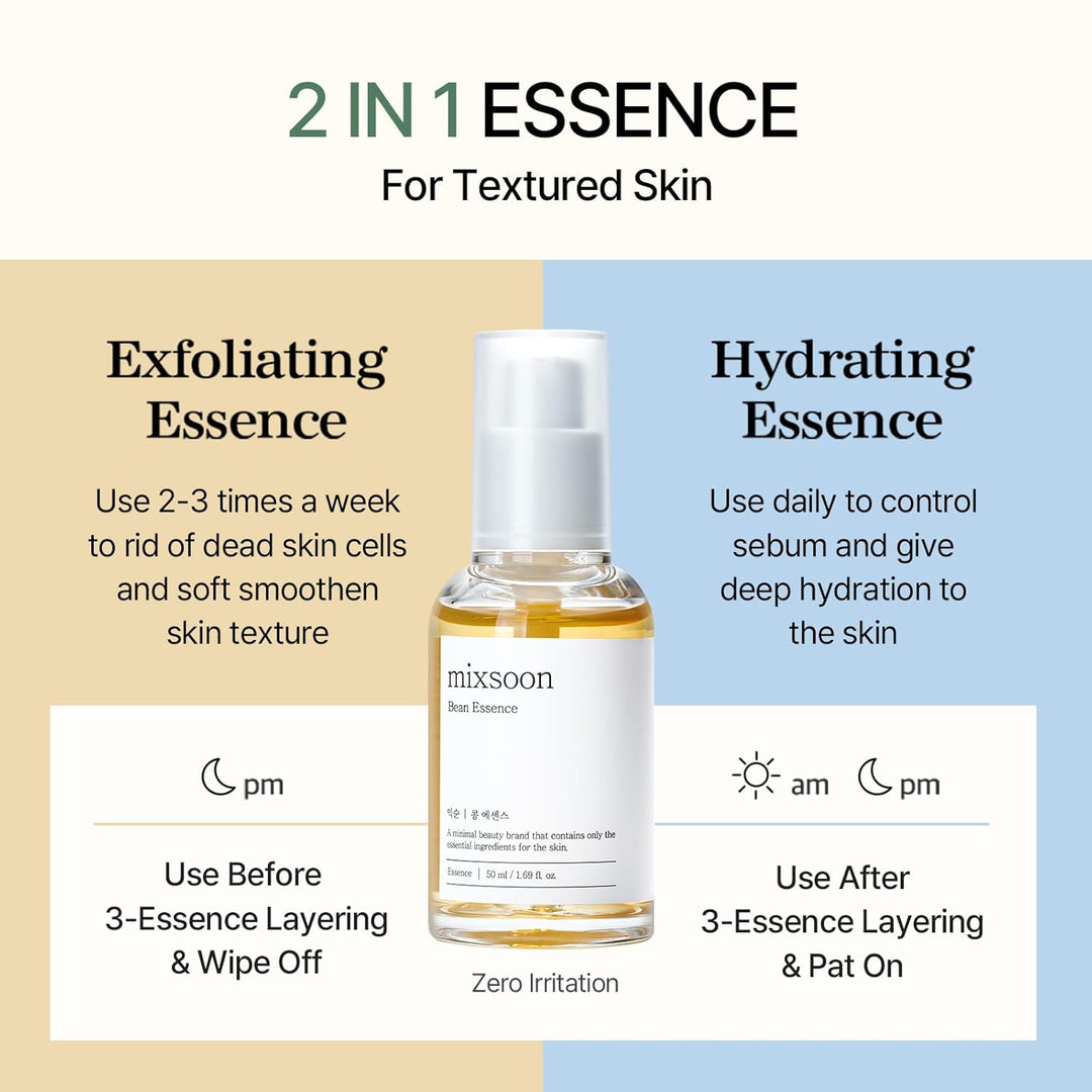 mixsoon Esencia de Frijol - Exfoliante, Hidratante, Extracto de Fri...