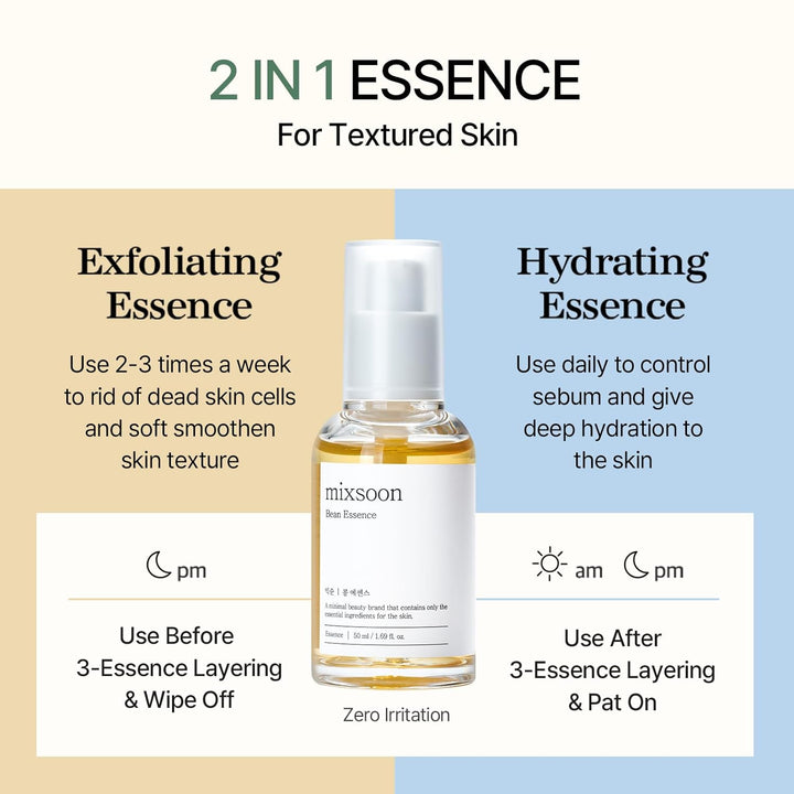mixsoon Esencia de Frijol - Exfoliante, Hidratante, Extracto de Fri...