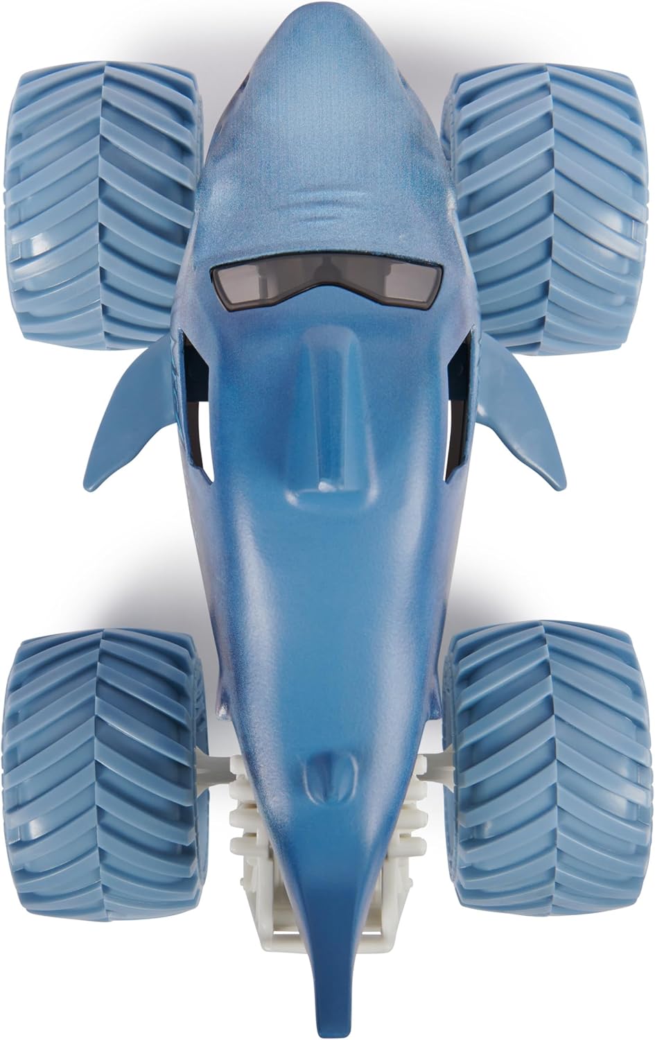 Monster Jam Camión monstruo oficial Megalodon - Retro 2017 edición original a escala 1:24 vehículo fundido a presión, llantas cromadas y neumáticos BKT para uso en todos los juegos de juego