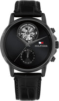 Reloj multifunción para hombre Tommy Hilfiger - Correa de piel genuina y subesfera esqueleto - Resistente al agua hasta 50 m - Reloj moderno y contemporáneo - Regalo para él 40 mm