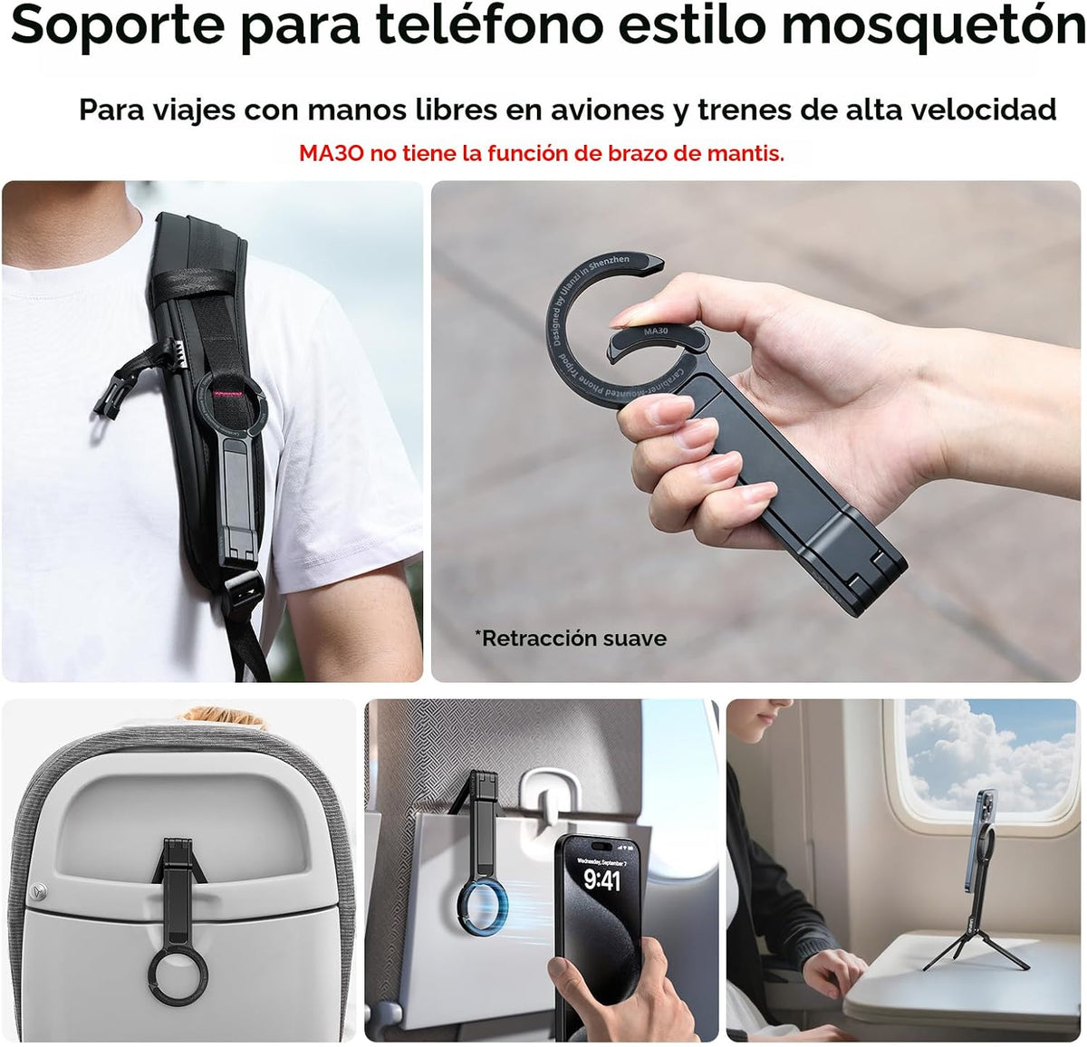 ULANZI MA30 - Soporte magnético de trípode para iPhone - Maglock de aluminio para teléfono inteligente, mini trípode de bolsillo, soporte para teléfono celular, imán fuerte, montaje rápido
