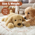 Animales de peluche con peso de perro de 24 pulgadas | 4.5 libras para niños y adultos, funda lavable a máquina, animal de peluche apto para microondas sin perfume, peluches con peso calentables y