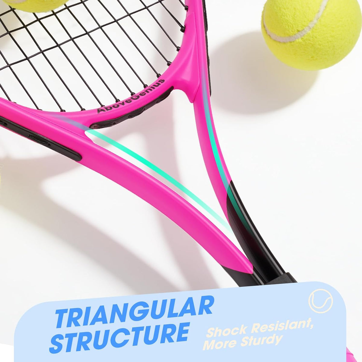 Paquete de 2 raquetas de tenis neón para adultos, juego de raquetas de tenis de aluminio ligeras de 27 pulgadas con 3 pelotas y bolsa, acabado mate vibrante de alta visibilidad para