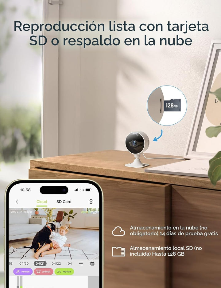 Cámaras GNCC para seguridad del hogar, cámara de seguridad interior...