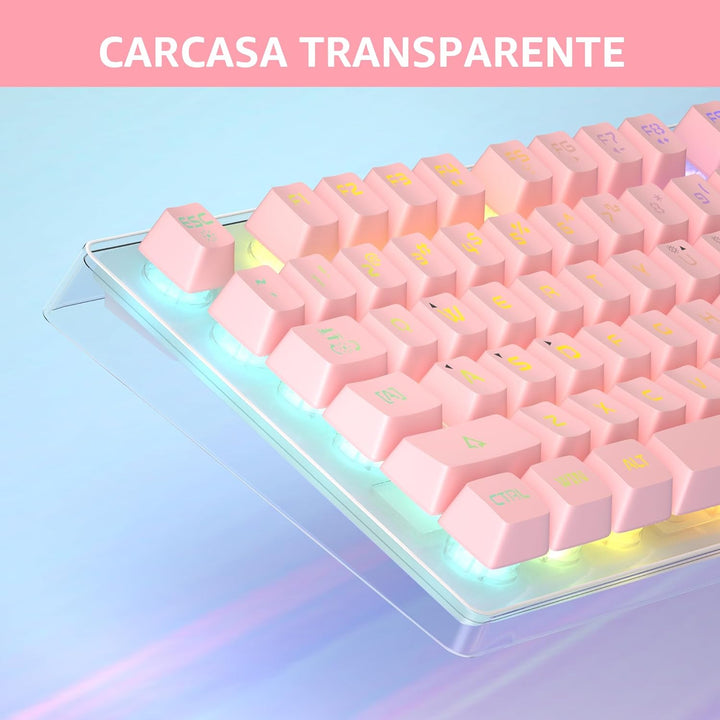 Combo de teclado y mouse para juegos, teclado K1 con retroiluminaci...