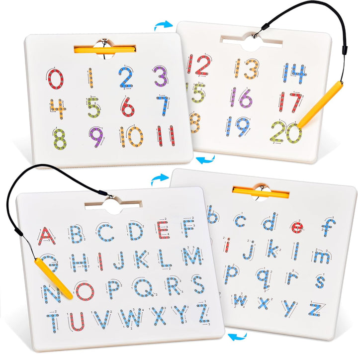 GAMENOTE Tablero magnético de letras de doble cara \u2013 2 en 1 co...