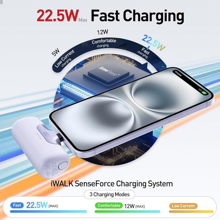 iWALK Cargador portátil de 5500 mAh Banco de energía pequeño de pró...