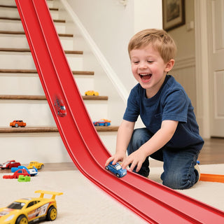 Pista de carreras flexible para niños de 15 pies, compatible con au...