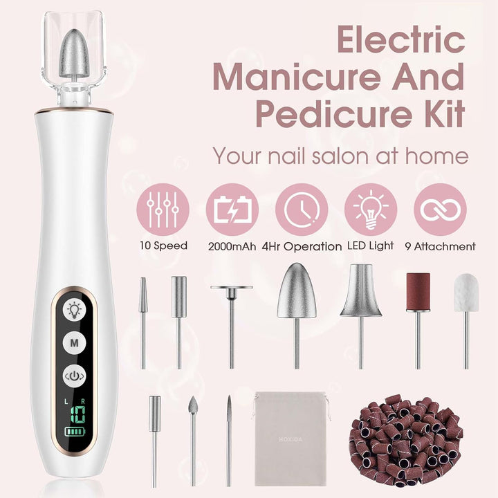 Kit Profesional de Manicura y Pedicura, Taladro Eléctrico Inalámbri...