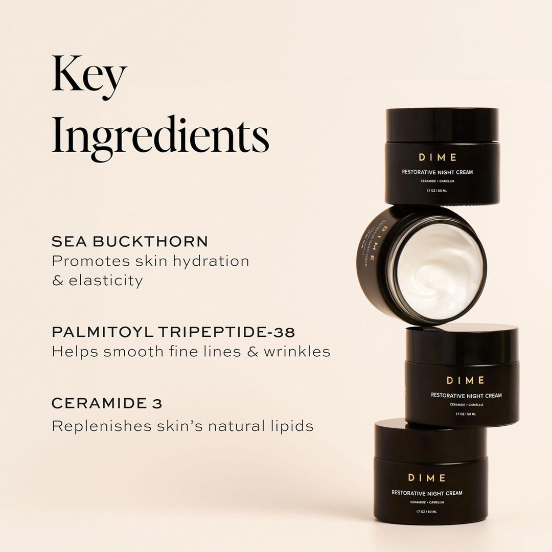 DIME Beauty Crema de noche restauradora, hidratante facial con cera...