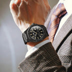 OLEVS Relojes para hombres de lujo octagonales en acero inoxidable de pulsera: reloj analógico de cuarzo de cara grande luminosa