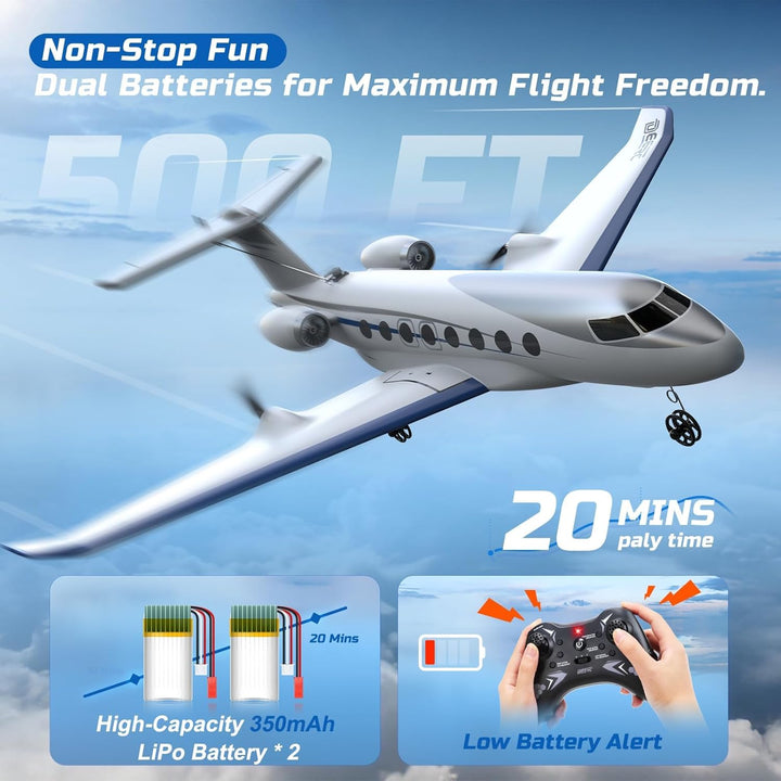 DEERC G650 Avión RC Jet Privado, Juguetes de Avión de Control Remot...