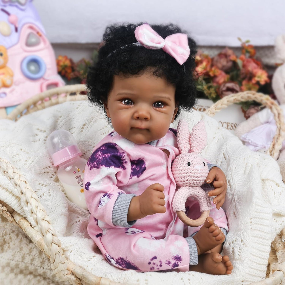 WOOROY Muñeca Reborn Realista de Bebé Niña Negra \u2013 Muñeca reci...